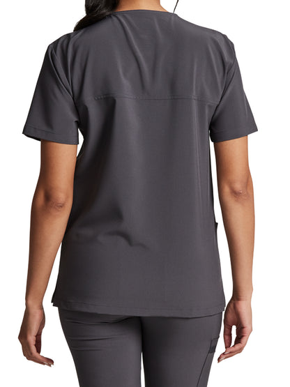 Unisex 2-Pocket V-Neck Scrub Top - DK619 - Pewter