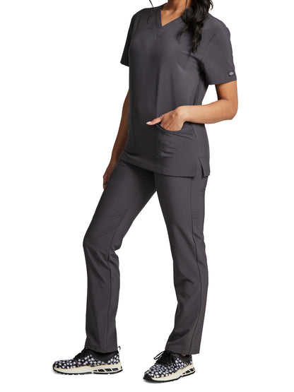 Unisex 2-Pocket V-Neck Scrub Top - DK619 - Pewter