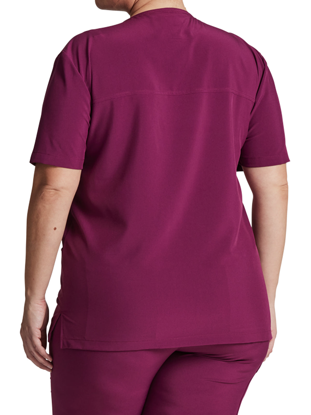 Unisex 2-Pocket V-Neck Scrub Top - DK619 - Wine