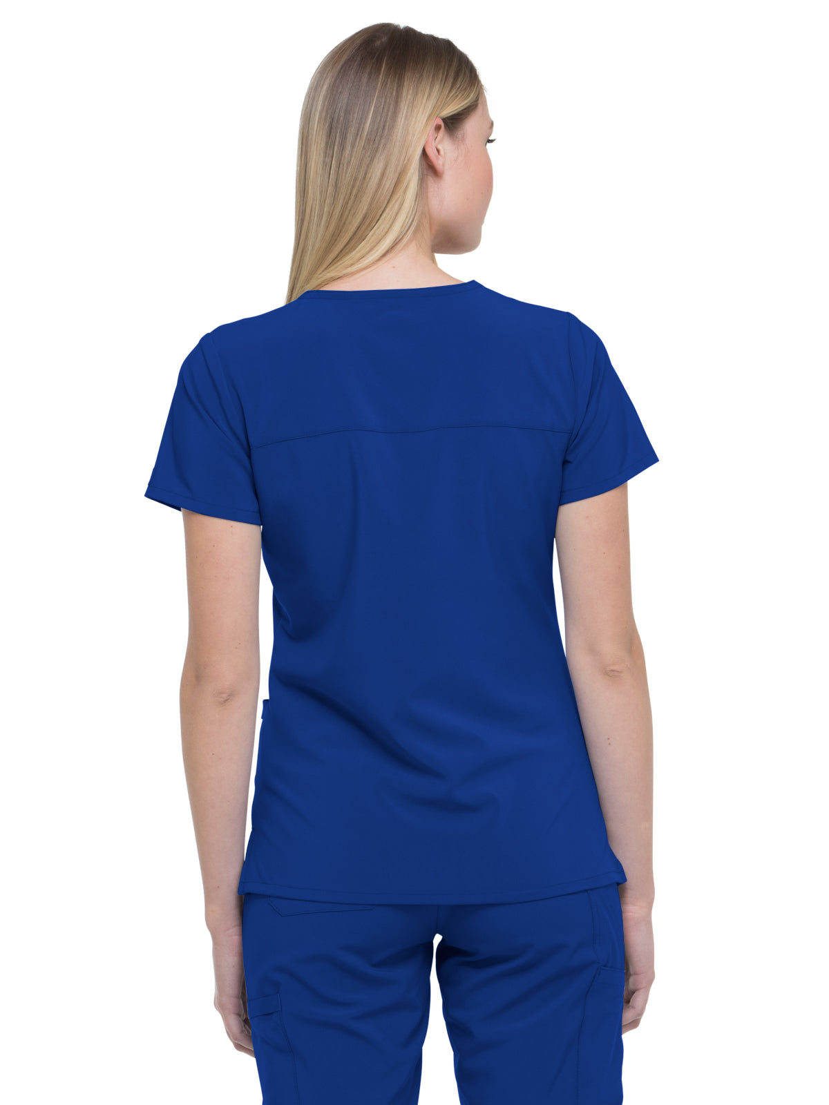 Women's 2-Pocket Contemporary Scrub Top - DK625 - Galaxy Blue