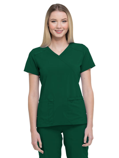 Women's 2-Pocket Contemporary Scrub Top - DK625 - Hunter Green