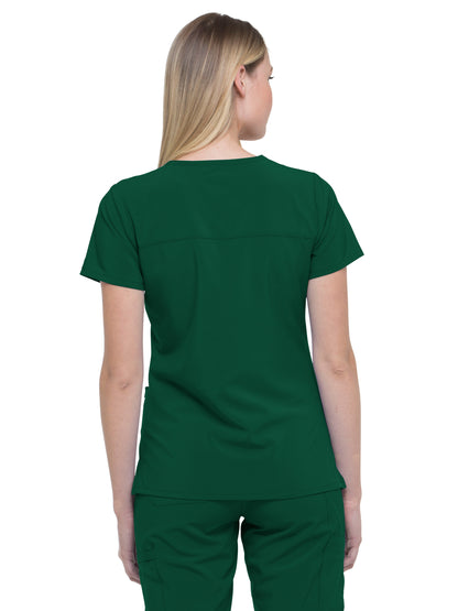 Women's 2-Pocket Contemporary Scrub Top - DK625 - Hunter Green