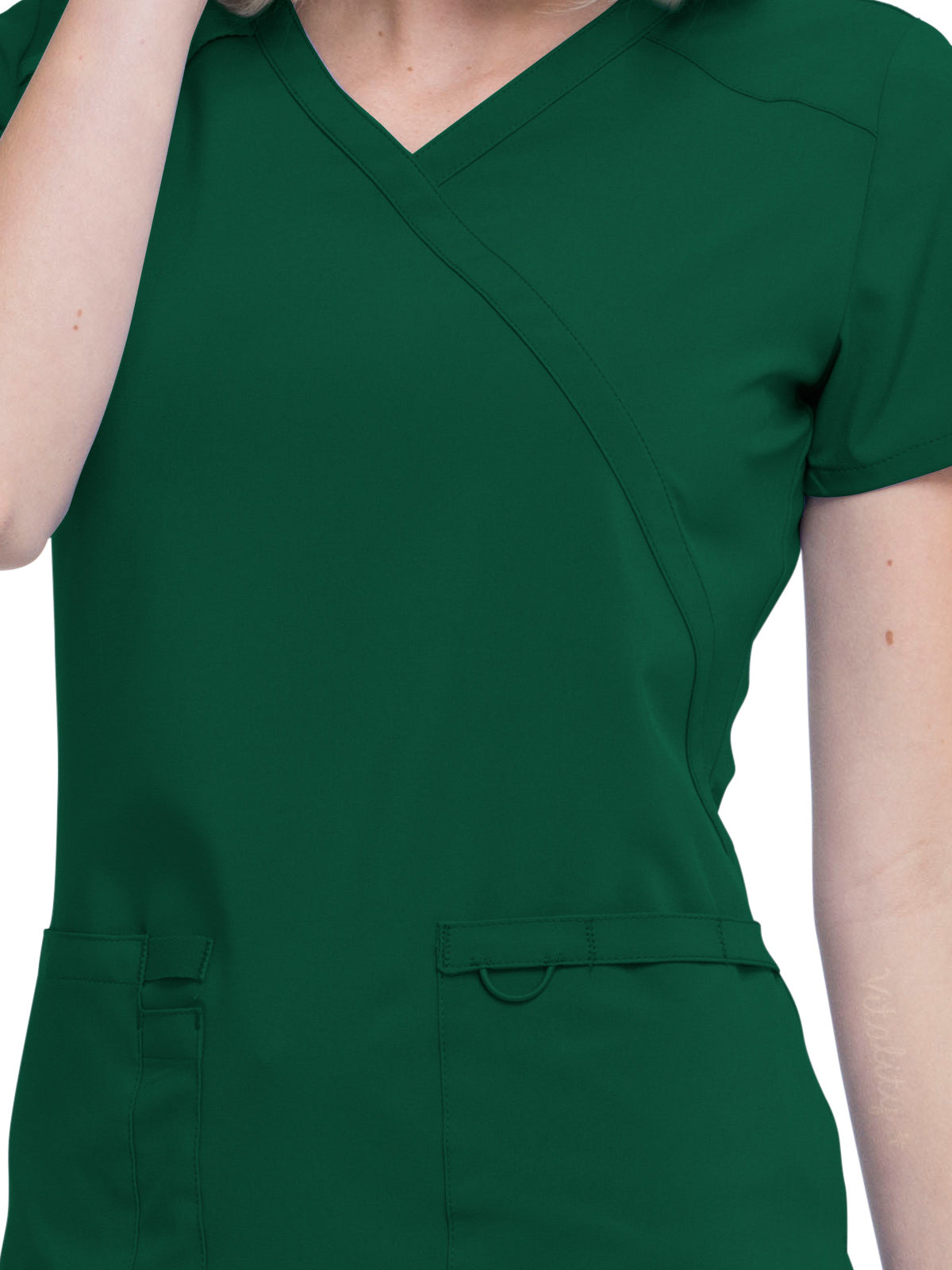 Women's 2-Pocket Contemporary Scrub Top - DK625 - Hunter Green