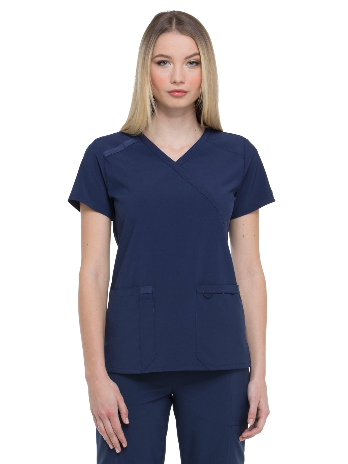 Women's 2-Pocket Contemporary Scrub Top - DK625 - Navy