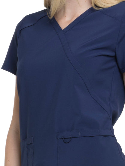 Women's 2-Pocket Contemporary Scrub Top - DK625 - Navy