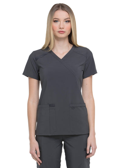 Women's 2-Pocket Contemporary Scrub Top - DK625 - Pewter