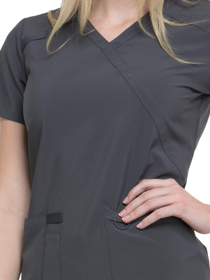 Women's 2-Pocket Contemporary Scrub Top - DK625 - Pewter