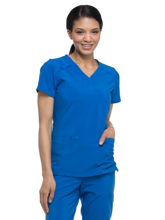 Women's 2-Pocket Contemporary Scrub Top - DK625 - Royal