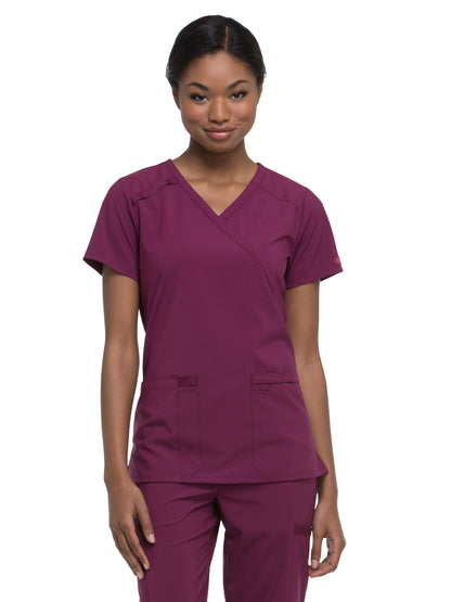 Women's 2-Pocket Contemporary Scrub Top - DK625 - Wine