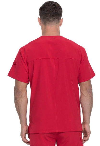 Men's 1-Pocket Tuckable V-Neck Scrub Top - DK635 - Red