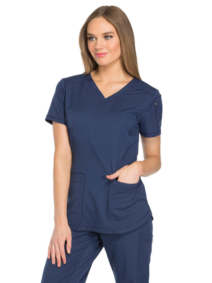 Women's 3-Pocket V-Neck Scrub Top - DK730 - Navy