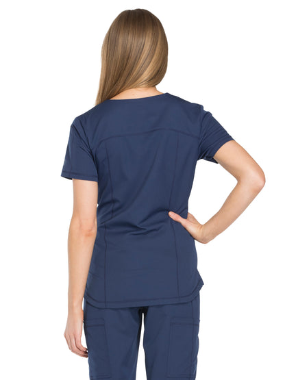 Women's 3-Pocket V-Neck Scrub Top - DK730 - Navy