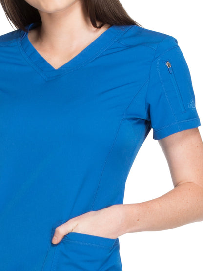 Women's 3-Pocket V-Neck Scrub Top - DK730 - Royal