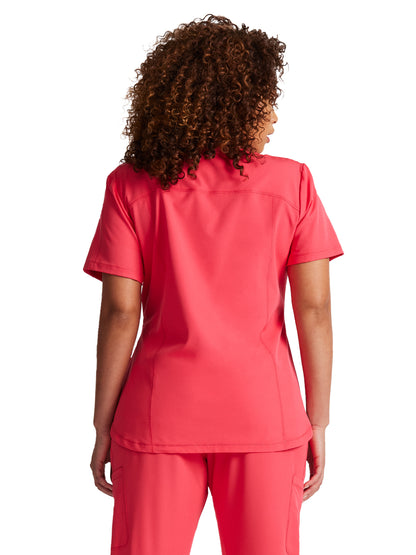 Women's 3-Pocket V-Neck Scrub Top - DK730 - Setting Sun