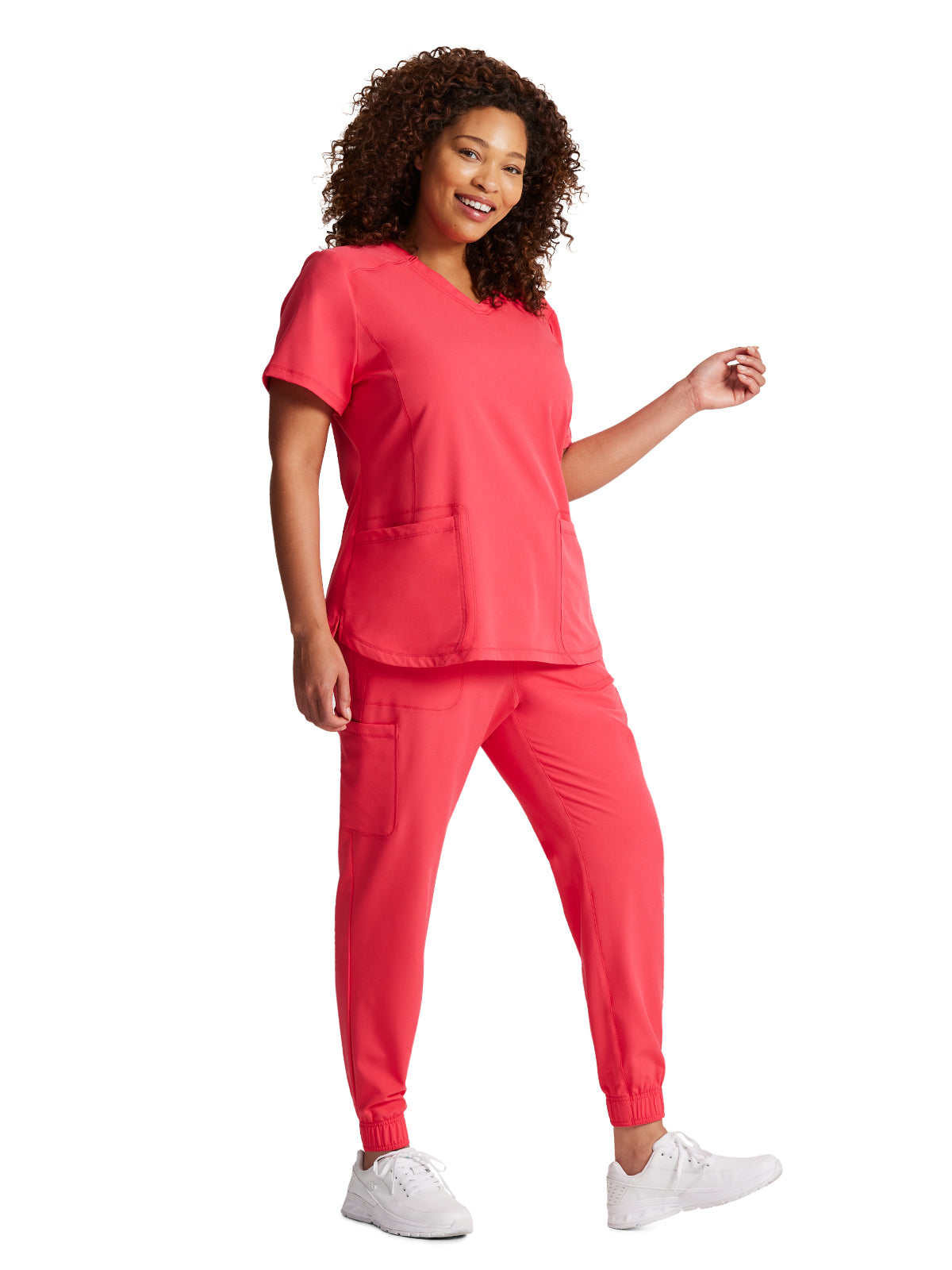 Women's 3-Pocket V-Neck Scrub Top - DK730 - Setting Sun