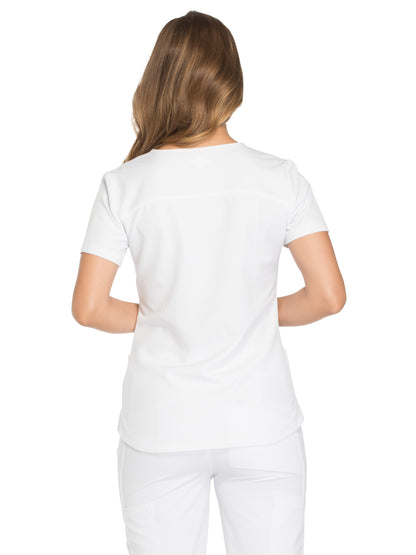 Women's 3-Pocket V-Neck Scrub Top - DK730 - White