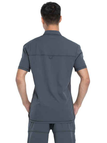 Men's Button Front Collar Shirt - DK820 - Pewter