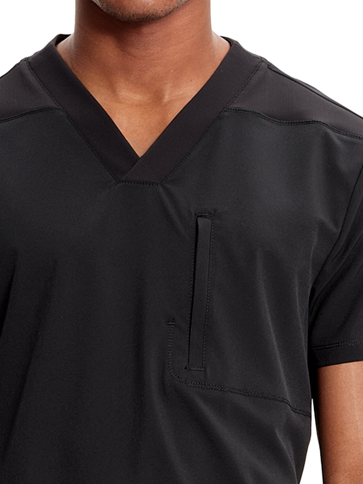 Men's V-Neck Scrub Top - IN700A - Black