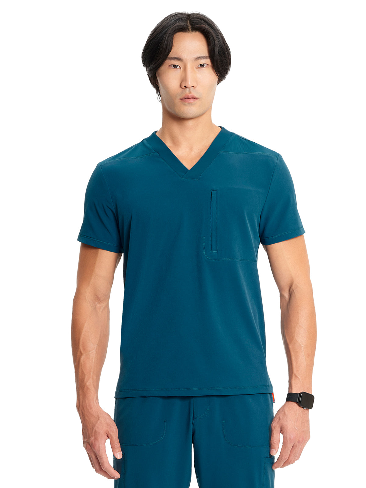 Men's V-Neck Scrub Top - IN700A - Caribbean Blue