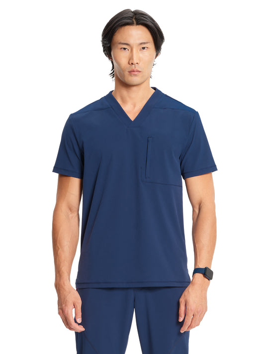 Men's V-Neck Scrub Top - IN700A - Navy