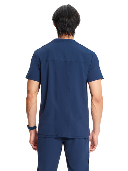 Men's V-Neck Scrub Top - IN700A - Navy