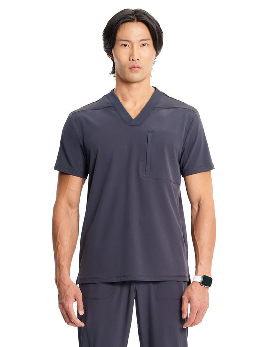 Men's V-Neck Scrub Top - IN700A - Pewter