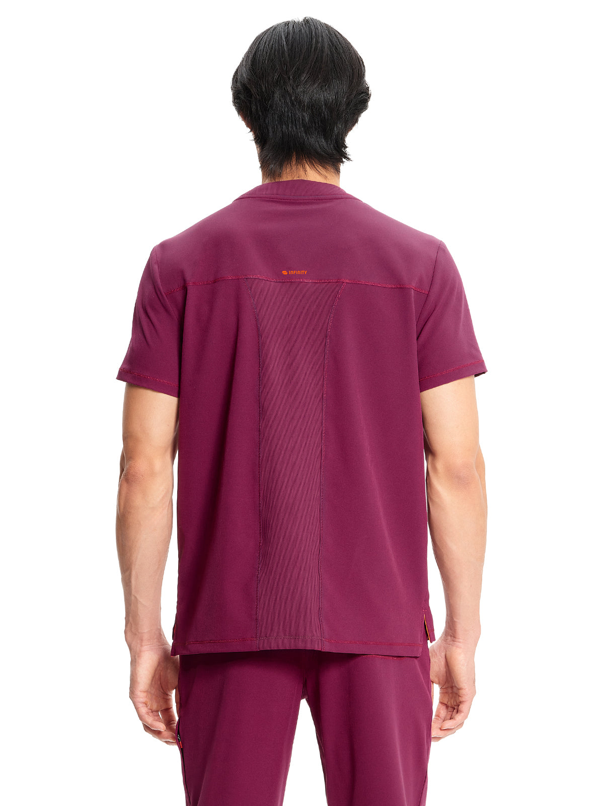 Men's V-Neck Scrub Top - IN700A - Wine