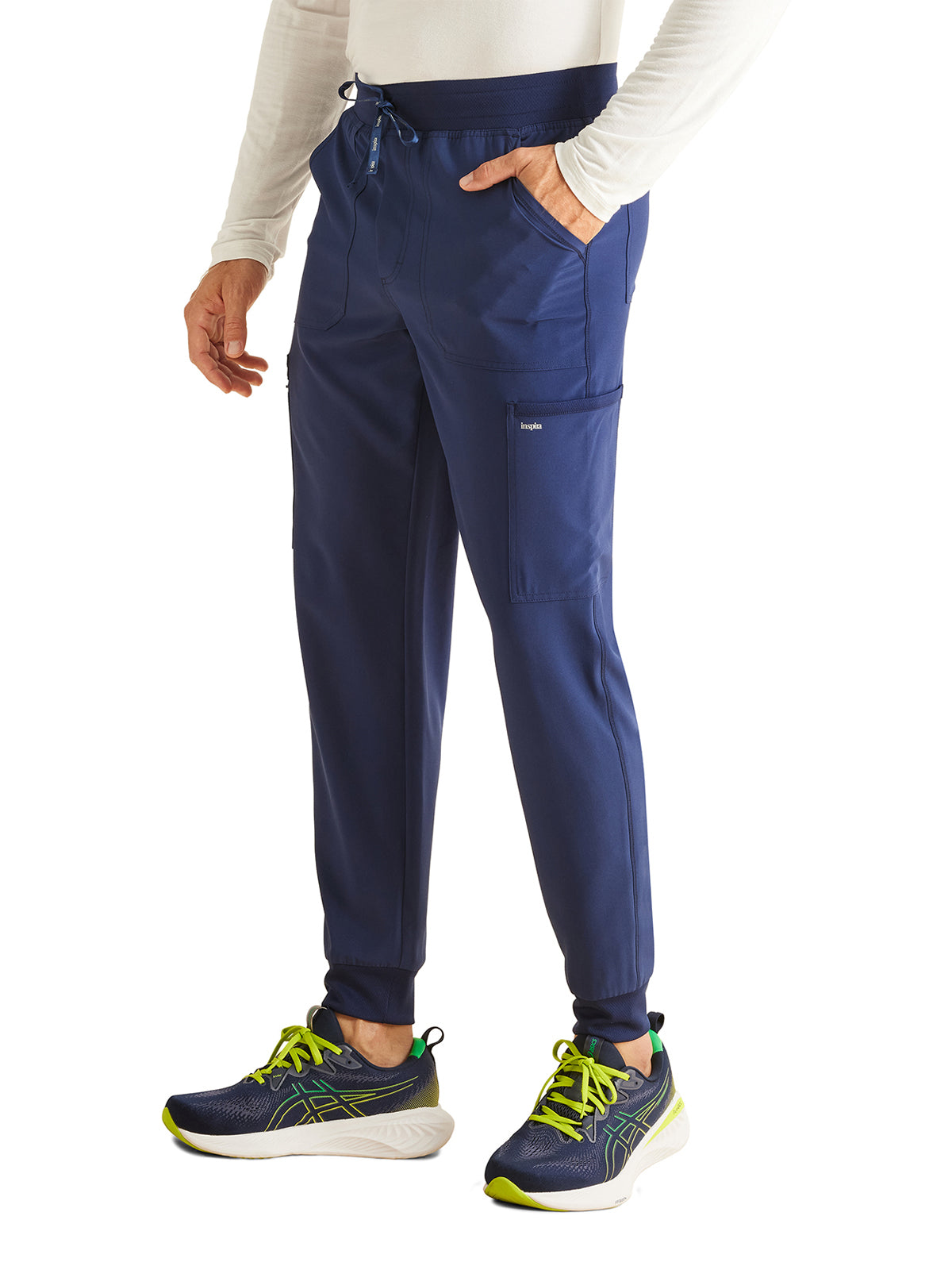 Men's 7-Pocket Mid Rise Jogger Scrub Pant - IP066A - Navy