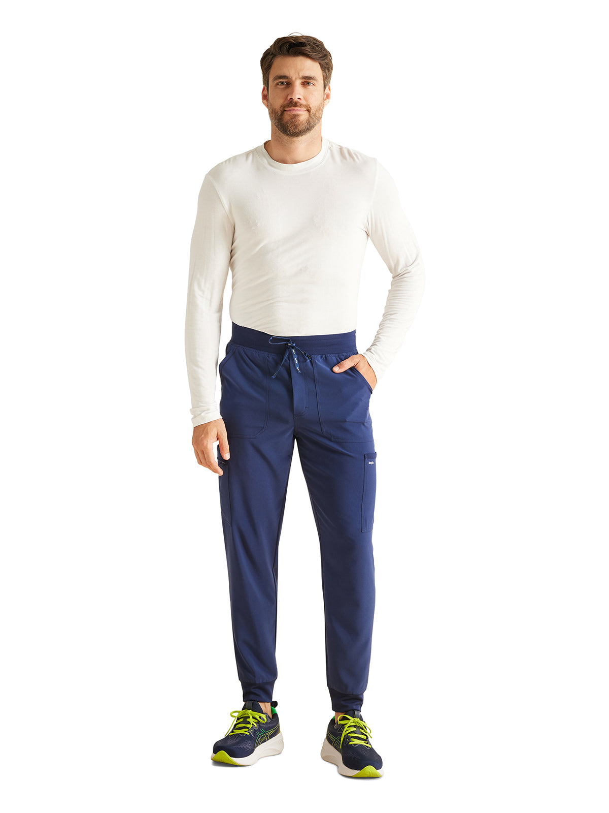 Men's 7-Pocket Mid Rise Jogger Scrub Pant - IP066A - Navy