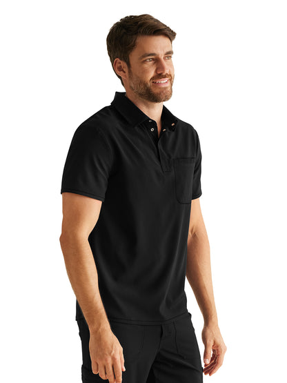 Men's 1-Pocket Polo Shirt - IP855A - Black