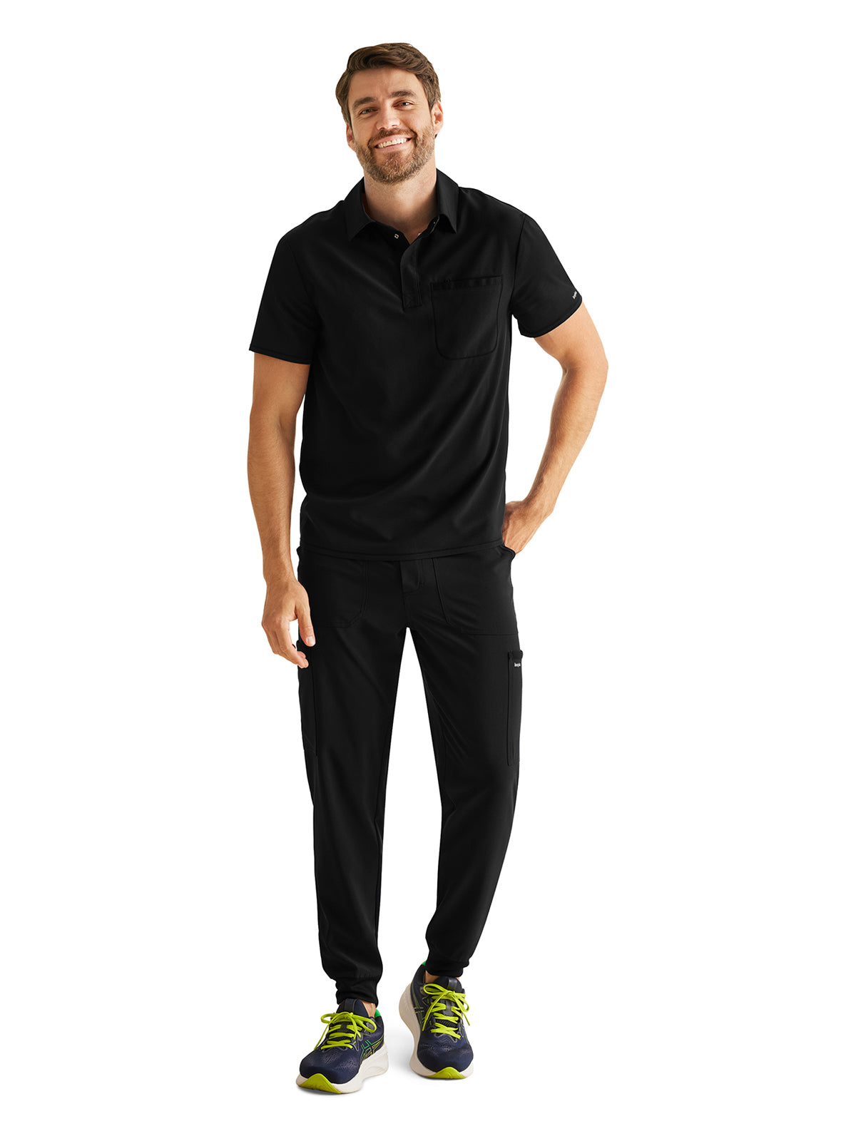 Men's 1-Pocket Polo Shirt - IP855A - Black