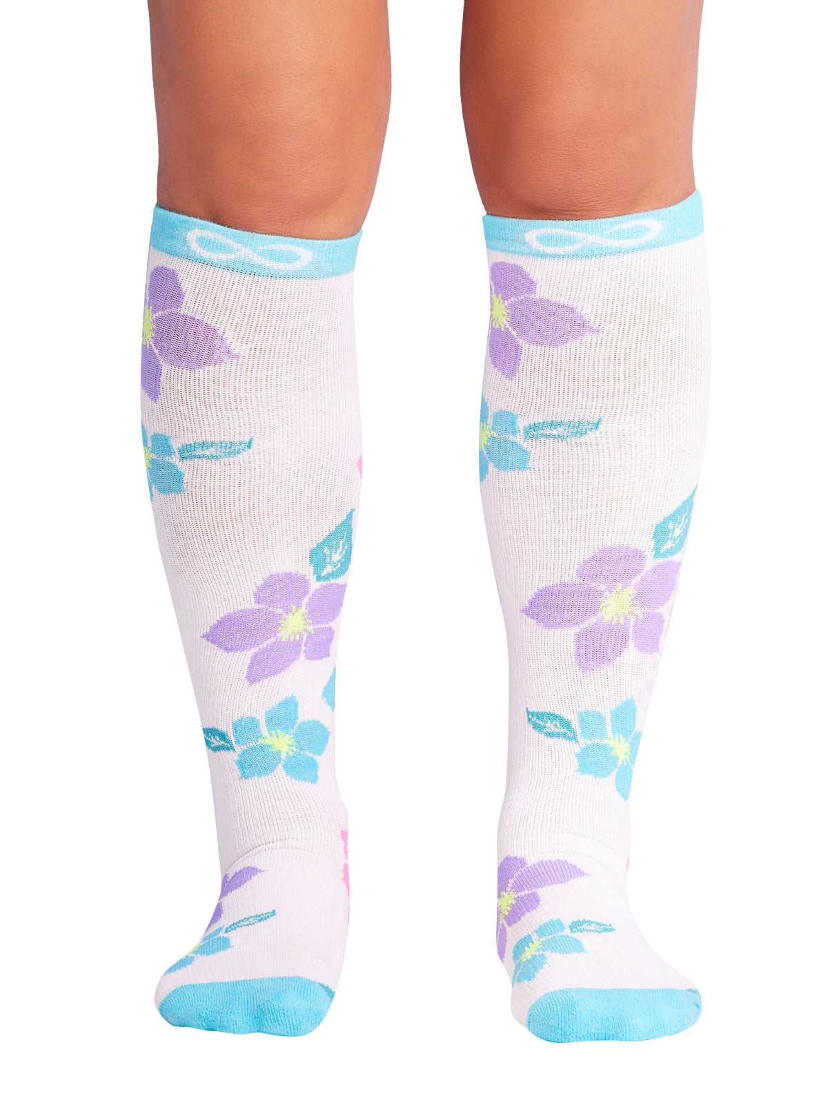 Women's 1 Pair Pack 15-20 mmHg Support Socks - KICKSTART - Floral Fields