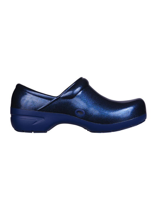 Women's Antimicrobial Insole Footwear - SRANGEL - Navy Pearlized Glitter