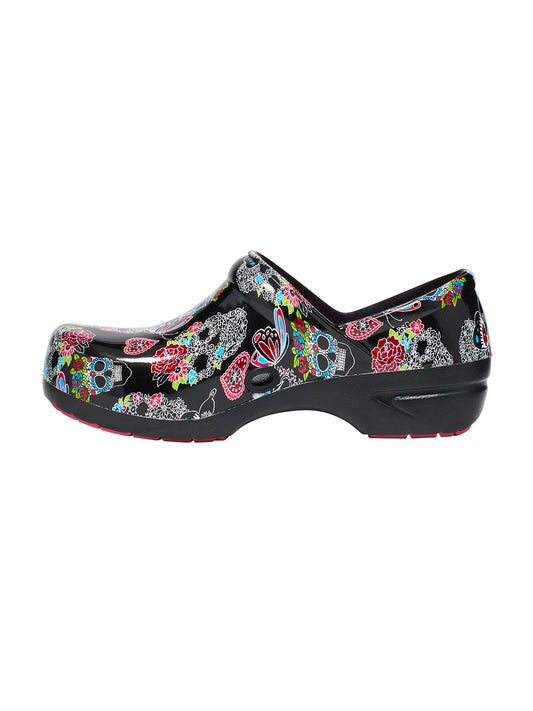 Women's Antimicrobial Insole Footwear - SRANGEL - Sugar Skull Flutter