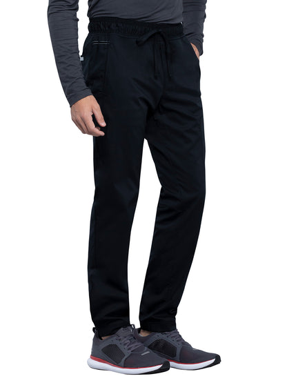 Men's 5-Pocket Natural Rise Jogger Scrub Pant - WW012 - Black