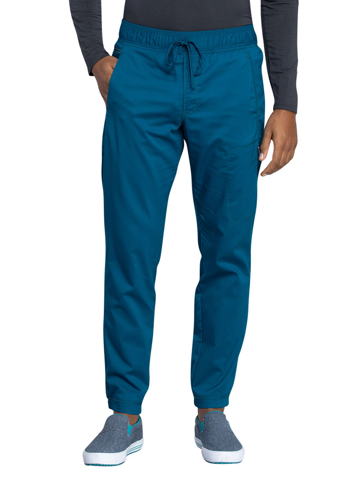 Men's 5-Pocket Natural Rise Jogger Scrub Pant - WW012 - Caribbean Blue