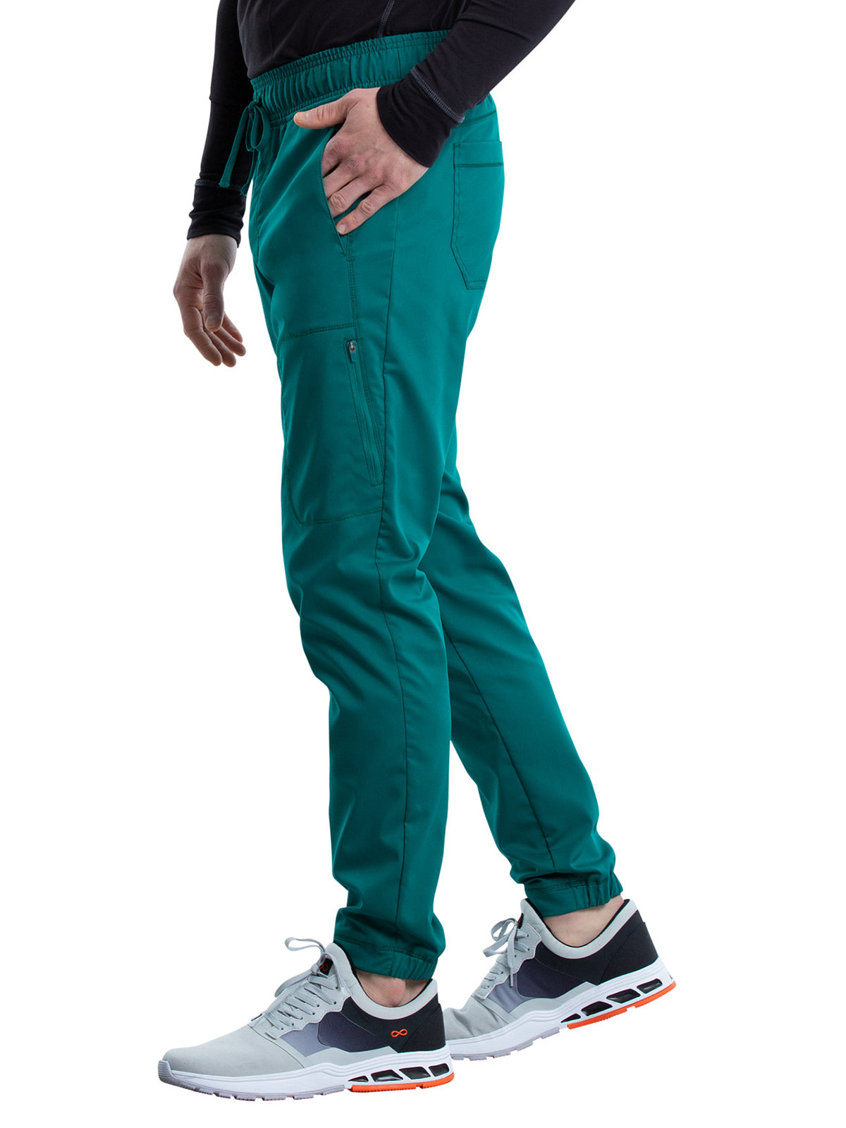 Men's 5-Pocket Natural Rise Jogger Scrub Pant - WW012 - Hunter Green