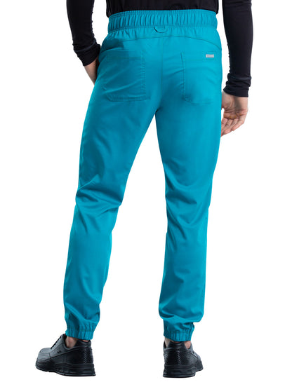 Men's 5-Pocket Natural Rise Jogger Scrub Pant - WW012 - Teal Blue