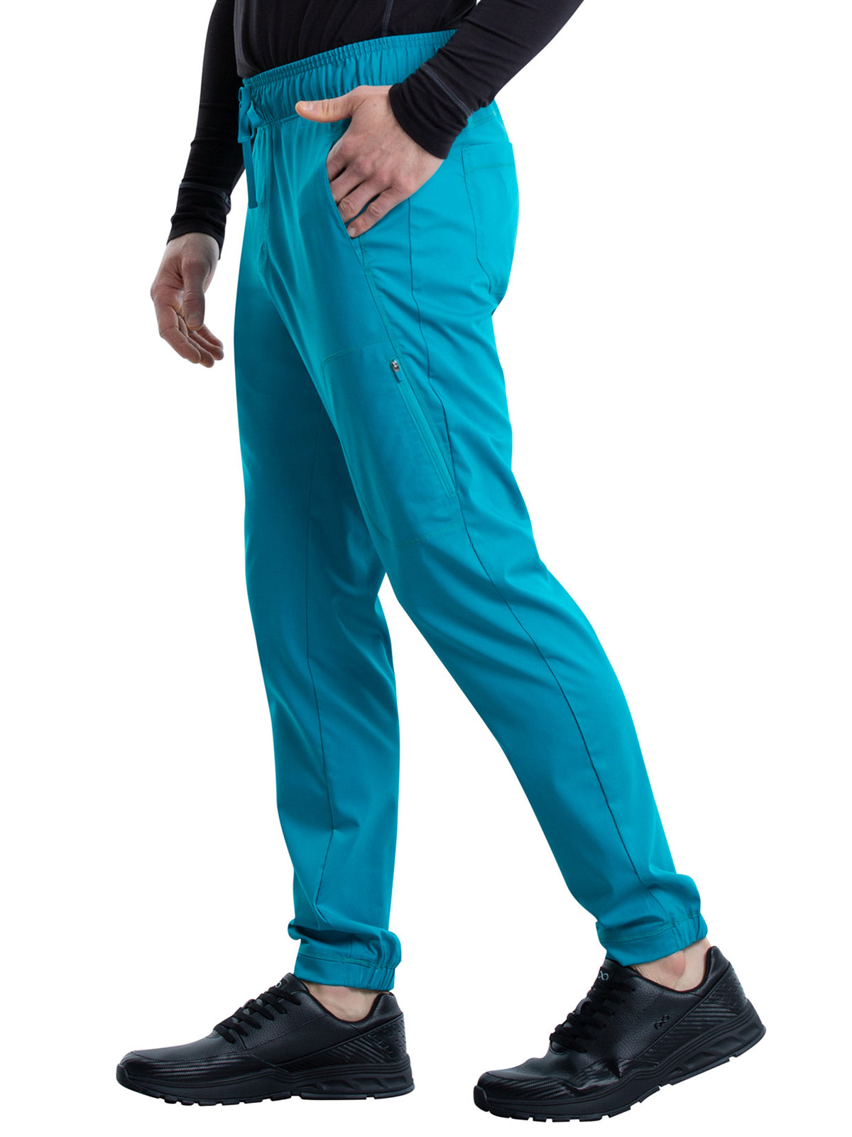 Men's 5-Pocket Natural Rise Jogger Scrub Pant - WW012 - Teal Blue