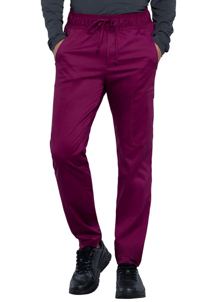 Men's 5-Pocket Natural Rise Jogger Scrub Pant - WW012 - Wine