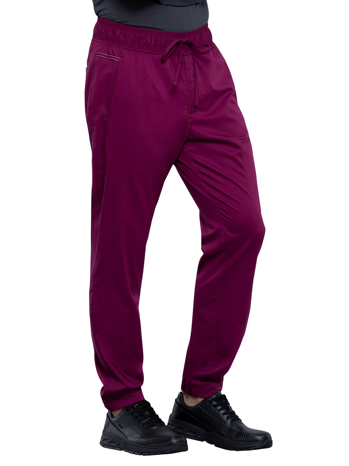 Men's 5-Pocket Natural Rise Jogger Scrub Pant - WW012 - Wine