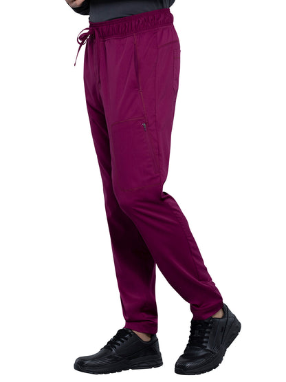 Men's 5-Pocket Natural Rise Jogger Scrub Pant - WW012 - Wine