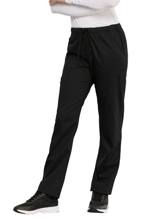 Unisex 4-Pocket Tapered Leg Drawstring Pant - WW020 - Black