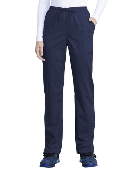 Mid Rise Straight Leg Drawstring Pant - WW041AB - Navy