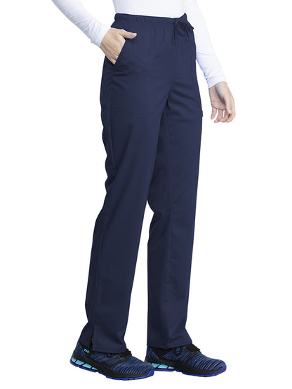 Mid Rise Straight Leg Drawstring Pant - WW041AB - Navy