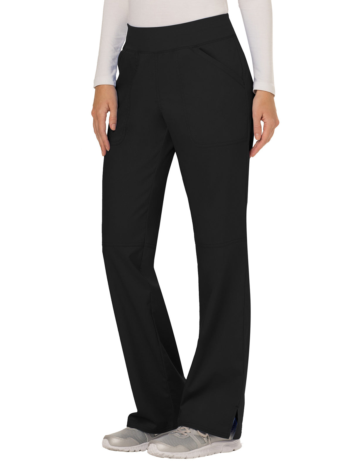 Women's 4-Pocket Mid Rise Straight Leg Pull-on Pant - WW110 - Black