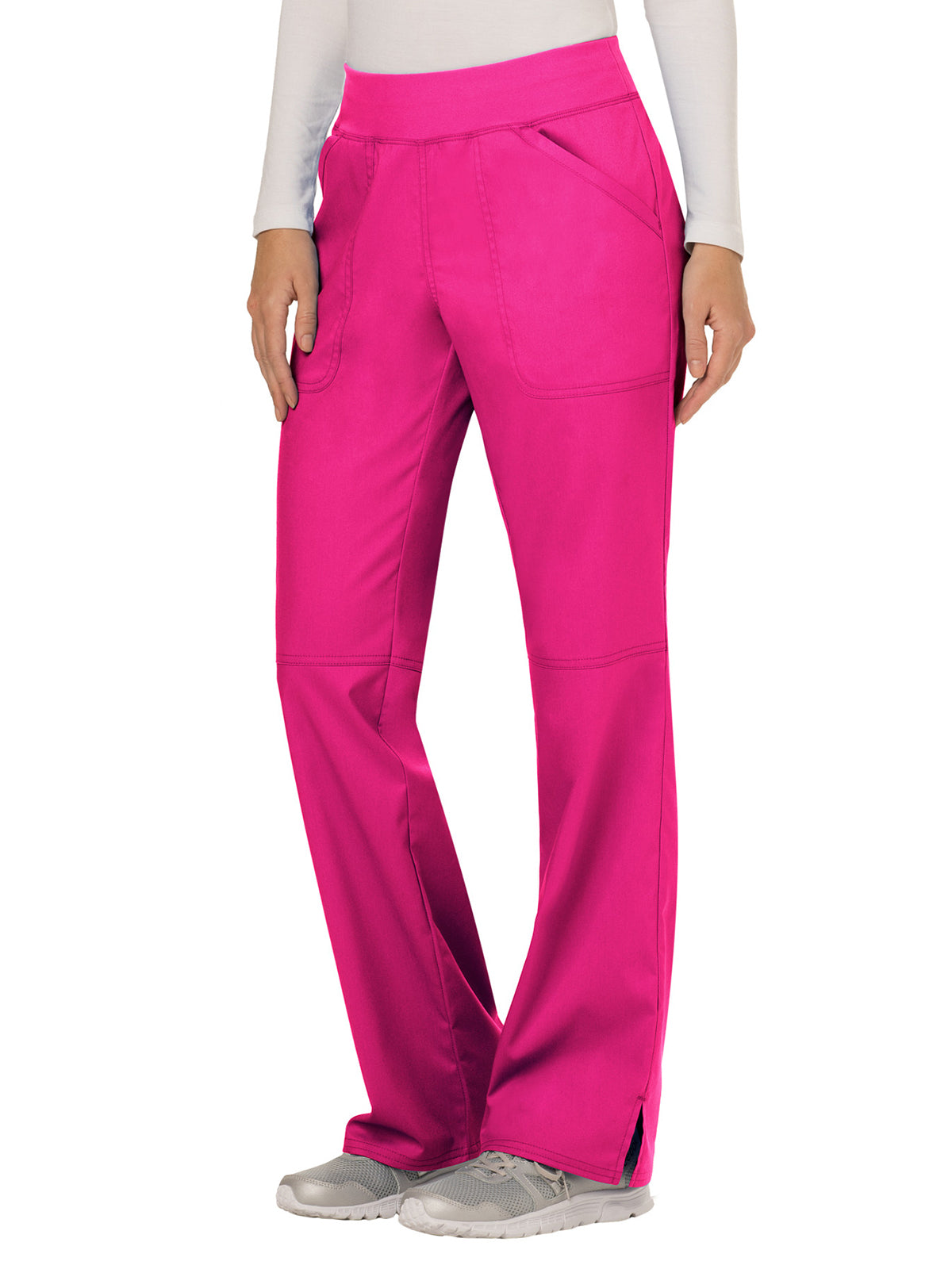 Women's 4-Pocket Mid Rise Straight Leg Pull-on Pant - WW110 - Electric Pink