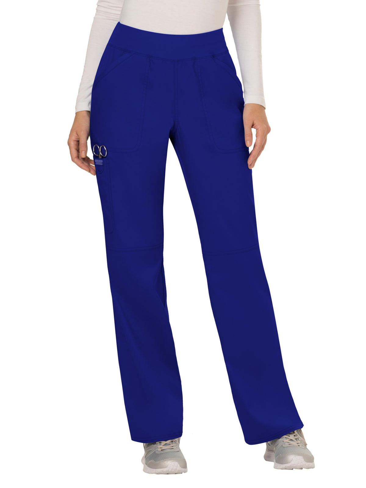 Women's 4-Pocket Mid Rise Straight Leg Pull-on Scrub Pant - WW110 - Galaxy Blue