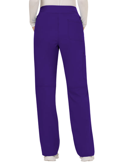 Women's 4-Pocket Mid Rise Straight Leg Pull-on Scrub Pant - WW110 - Grape