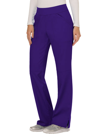 Women's 4-Pocket Mid Rise Straight Leg Pull-on Scrub Pant - WW110 - Grape